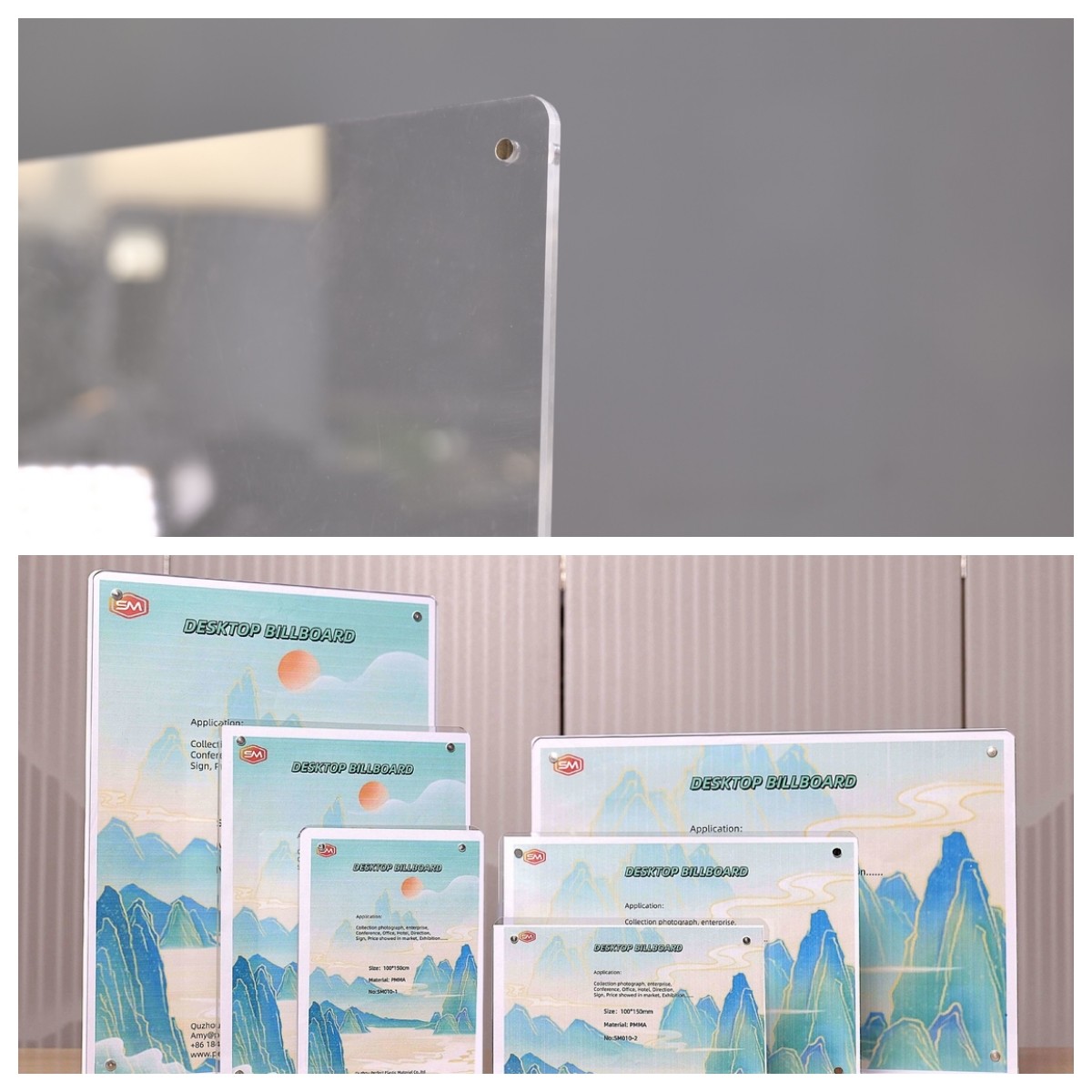 Advertising Card Tabletop T Shape Acrylic Sign Holder