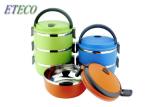 3 Layers Stainless Steel Bento Box Ergonomic Silicone Sealing Ring Heatproof