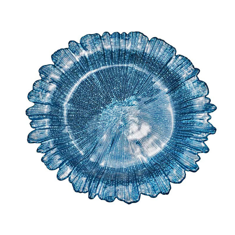 Colorful 33cm Diameter Sunflower Shaped Glass Fruit Bowl