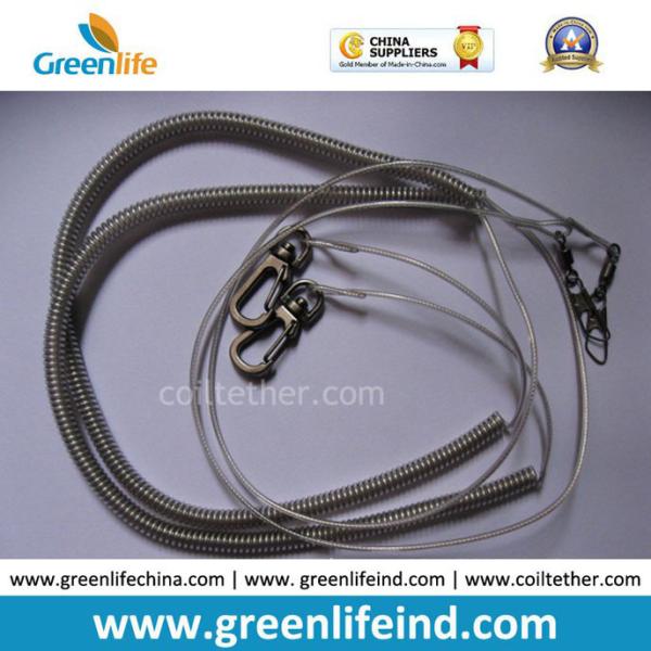 Buy cheap Gray Fishing Spiral Cord Tool Holder Rope W/Metal Hooks from wholesalers