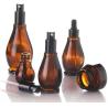 Buy cheap 100ml Amber Glass Travel Bottles Cosmetic Cream Pump Bottle Dispenser Container from wholesalers