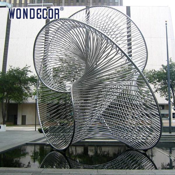 Buy cheap Outdoor large art geometric circular tube splicing design stainless steel sculpture from wholesalers