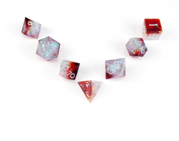 Buy cheap White plus red ore resin desktop game dice set dnd dice from wholesalers