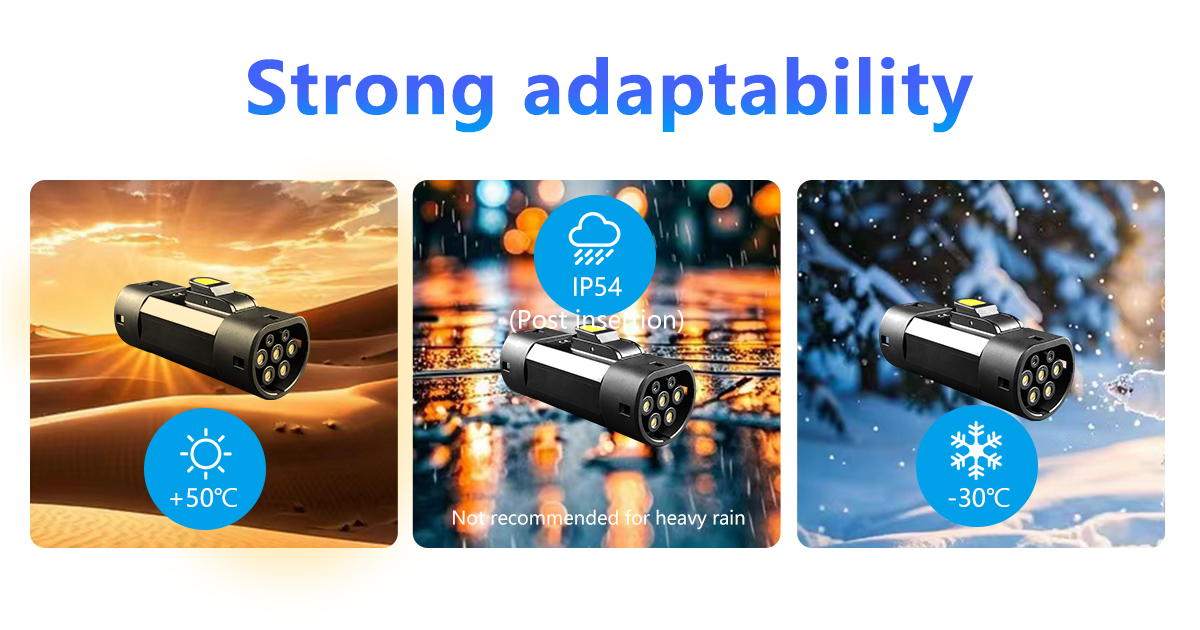IP55 22KW Max EV Charger Adaptor GBT to Type2 AC Inlet Adapter for Electric Vehicles Charging Connector Outlet Plug 380V 32A