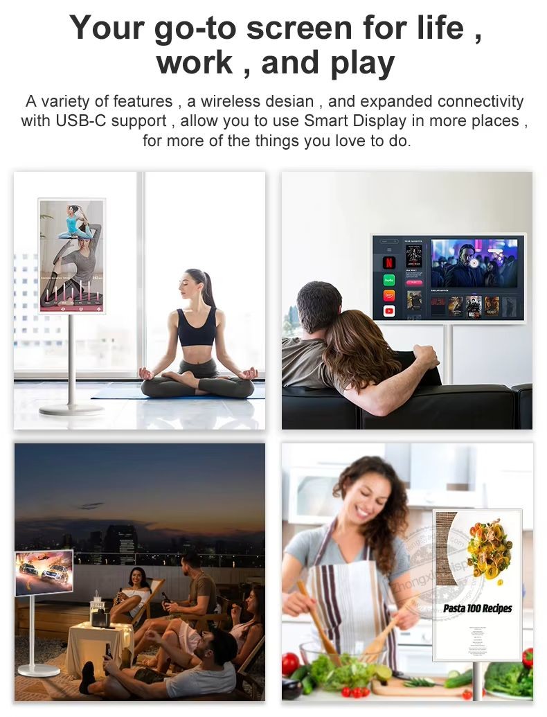 Capacitive Touch 24 Inch LCD Screen TV with Built-in Dual Microphone and Android 12