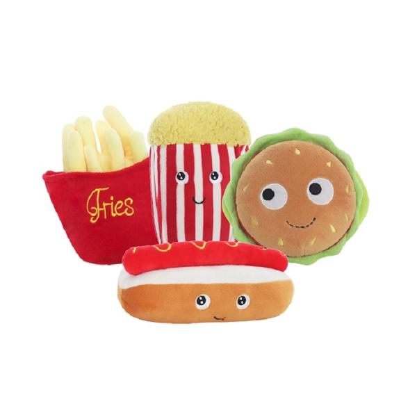 Buy cheap Food Pet Dog Chew Toy Cotton Rope Squeaky Dog Toy Set Hamburger Chips Hot Dog from wholesalers