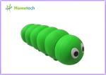 Green Mini Lipstick Power Bank 2600 mAh Soft PVC Cartoon Caterpillars Shaped