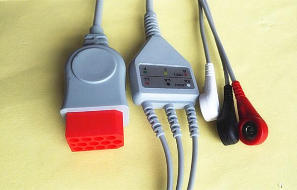 Buy cheap Red One Piece ECG Lead Wires 3.2 Metre Bionet ECG Cable ISO13485 from wholesalers
