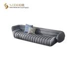 Buy cheap Hotel PU Leather Sectional Sleeper Sofa Grey 66cm Height Solid Wood Base from wholesalers