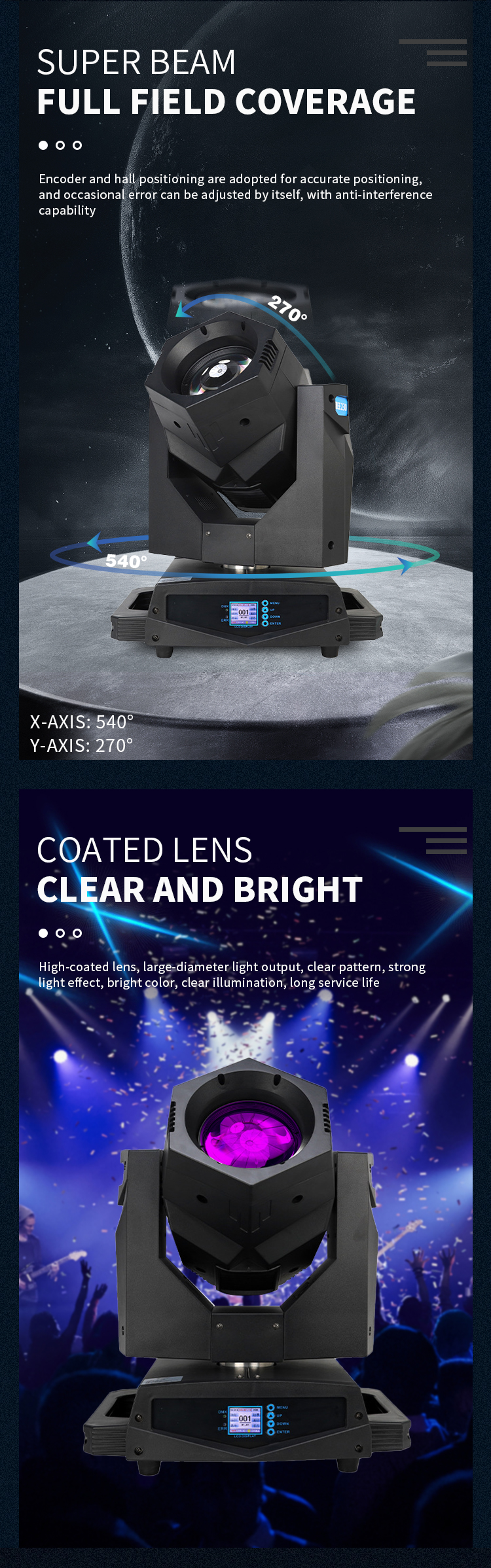 High Luminous Flux 230w Led Spot Moving Head Light Dj BSW with Led Strip Stage Lights