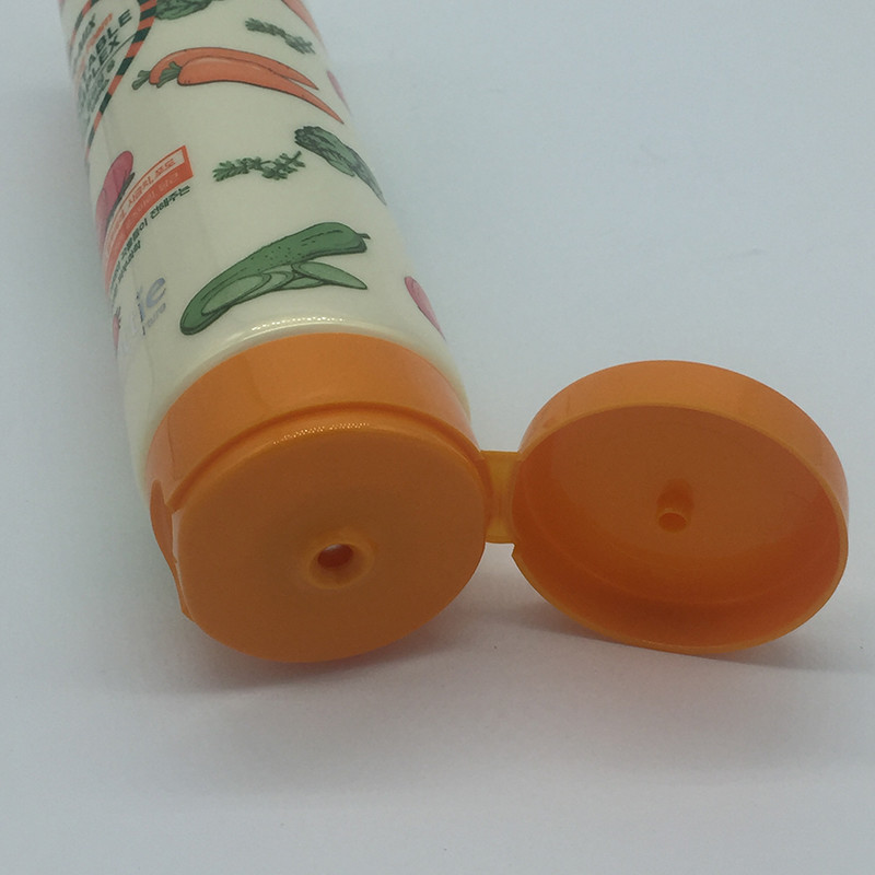 White Cosmetic Soft Plastic Tube Label Body Lotion Tube With Flip Top Cap
