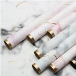 Gold Edge Marble Flower Wrapping Paper Border Plastic Opp Film Wrapping Paper