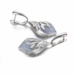 Women Jewelry Rose Gold Blue Chalcedony Dangle Earrings (GDE016)