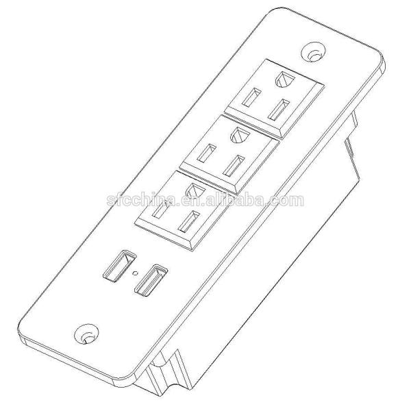 Buy cheap USB Charging 5v 2.4a &1A Desktop Socket / Tabletop Socket /stainless steel of face from wholesalers