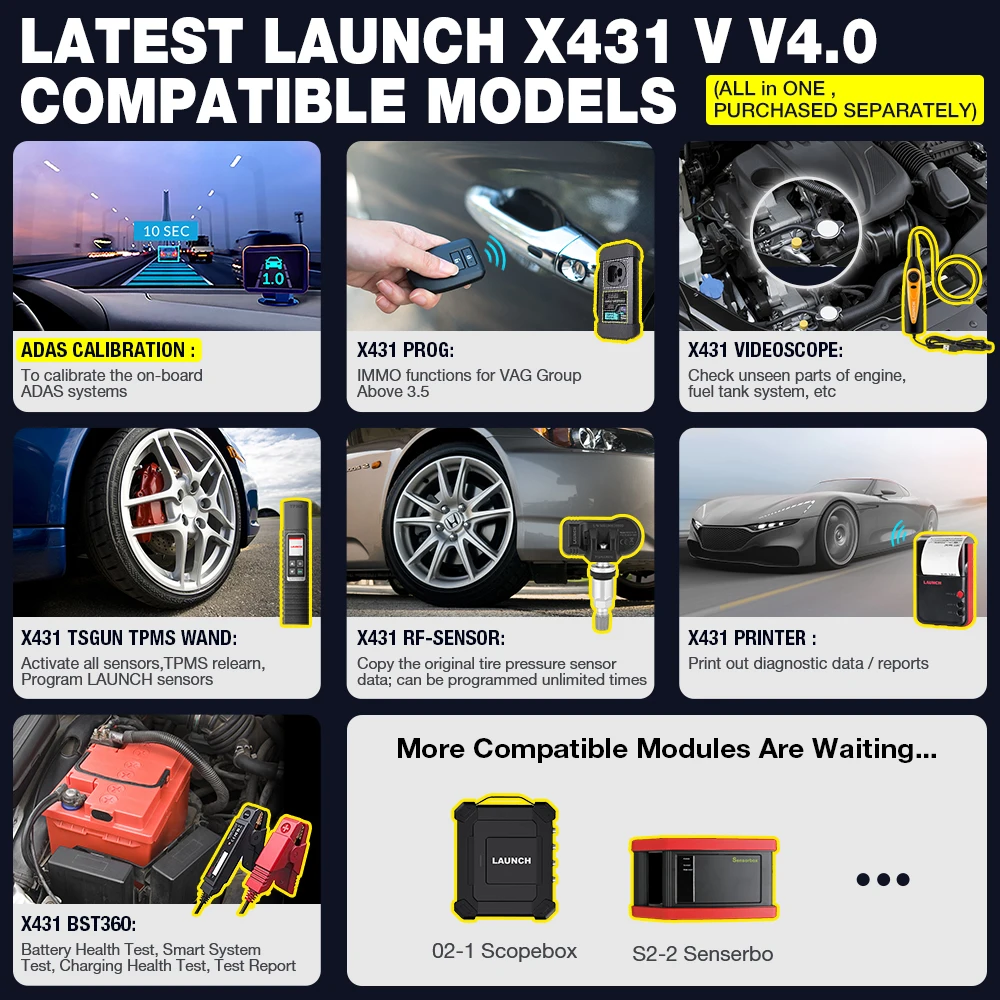 LAUNCH X431 PRO TT 8'inch Car Diagnostic Tools Auto OBD2 Scanner Full System ECU Coding Active Test