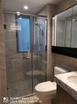 Hotel Framed Tempered Glass Shower Enclosure Stainless Steel Straight Swinging