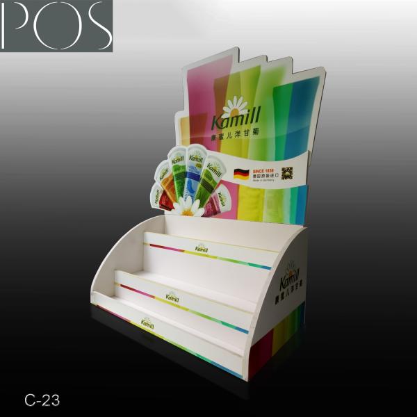 Buy cheap PVC foamboard colorful counter display in three layers from wholesalers
