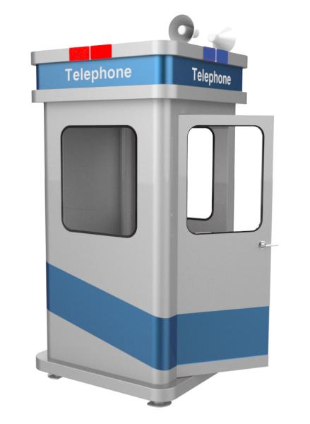 Vandal Resistant Soundproof Phone Booth Robust Galvanised Metal Material Stand