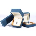 Blue Microfiber Leather Jewelry Packaging Box for Ring Pair Earrings Hanhong 7*7