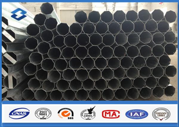 Steel Q235 Q345 Galvanized Steel Pole Aganist wind pressure of 120Km / h - 180Km
