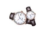 24 Jewels Couple Automatic Watch , Steel Automatic Watch With Genuine Leather