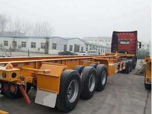 Buy cheap 40ft 12m Tractor Trailer Truck 3 Axle Skeleton Semi Trailer For Container Transport from wholesalers