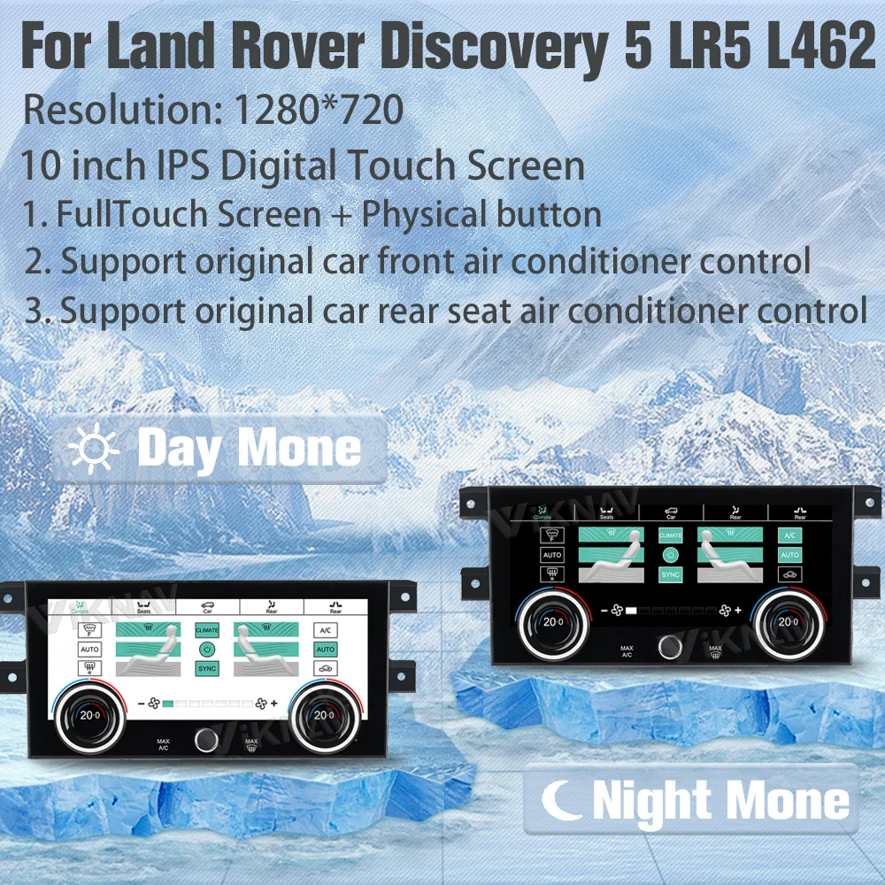 1.For Land Rover Discovery 5 LR5 L462 AC Panel touching screen 2017-2020 GPS Car air Conditioning Panel Climate Board..