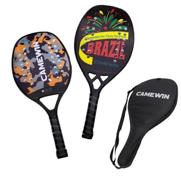 Carbon Fiber Padel Brasil Beach Tennis Rackets Paddle Soft EVA Face Raqueta With