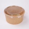 Buy cheap Custom LOGO Printing kraft paper bowl 500ml 1000ml 1300ml take-away food container for salad noodles snacks with lids from wholesalers