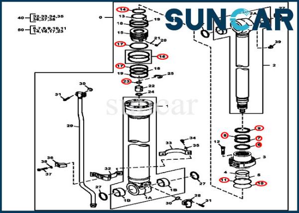 Buy cheap 4S00847 Arm Seal Kit Excavator Repair Kit For 120D 135D 130G John Deere Cylinder 9288686G from wholesalers