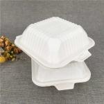Biodegradable food container disposable take away cornstarch clamshell food