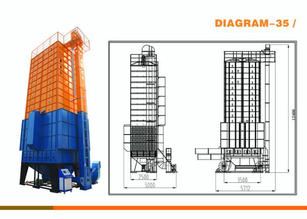 Buy cheap 19.4kw Grain Dryer Machine 35 Ton Capacity Yellow And Blue Color Easy Operation from wholesalers