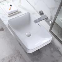 Buy cheap Table Top Basin Bathroom Sink Ceramic Color White Counter Top Hand Rectangular product