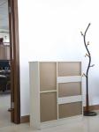 Apartment Slim Shoe Storage Cabinet , 3 Removable Shelves Wooden Shoe Rack With