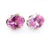 Buy cheap 925 Silver Jewelry 8mmx10mm Oval Pink Cubic Zircon Earrings (PSJ0433) from wholesalers