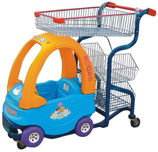 Buy cheap Commercial Cute Kids Play Shopping Trolley Zinc Plated With Baby Car from wholesalers