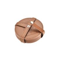 Buy cheap Imega Glass Round Drink Coasters Velvet Leather Tea Coaster product