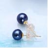 Buy cheap Round 6.5mm Natural Freshwater Pearl 18K Yellow Gold Stud Earrings(E20180103) from wholesalers