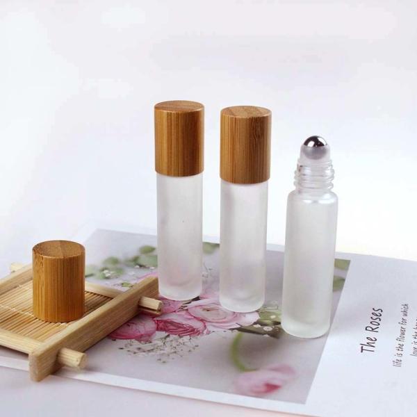 Buy cheap Wood Grain Bamboo Cap 3ml 5ml 10ml Frosted Roller Bottles With Stainless Roller Ball from wholesalers