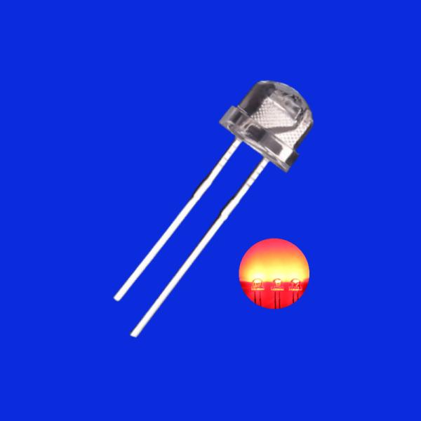 Buy cheap 5mm 620nm - 630nm Red Color 600-1000mcd 120deg Strawhat Shape Transparent Lens Diode Light from wholesalers