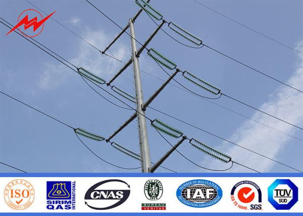 Buy cheap 8M 5 KN Electric Power Pole , Metal Utility Poles With Cross Arm Accessories from wholesalers