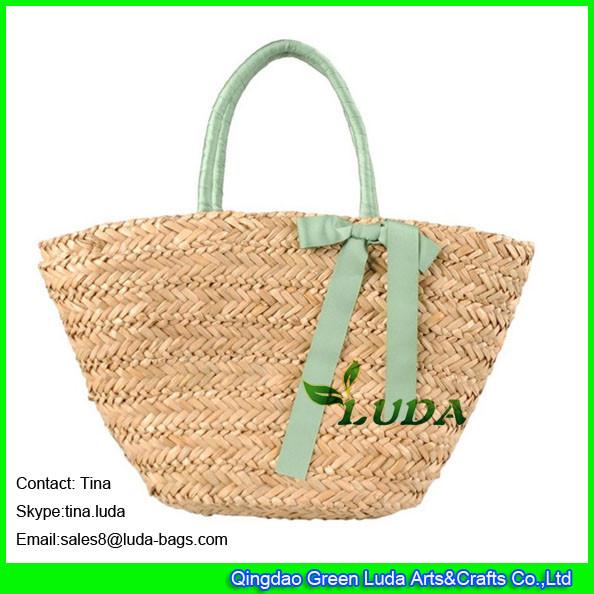 Buy cheap LUDA rayron bwoknot natural straw handbags seagrass straw woven tote purse bags from wholesalers