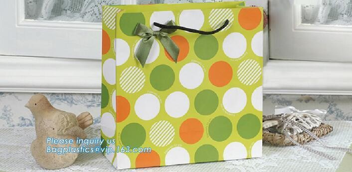 tea brown paper bag with logo print eco friendly With Ribbon Handles wine packaging offset bags,Decorative Paper Bags wi