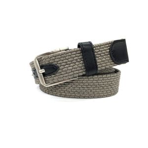 Buy cheap Single Prong Buckle Elastic Woven Fabric Braided Belt Combine With PU Leather For Unisex Junior product