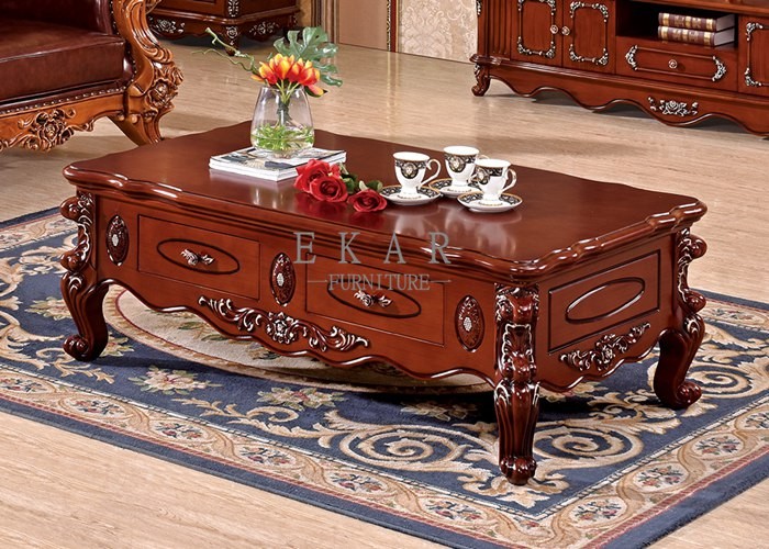 Antique furniture living room coffee table wood furniture french style table