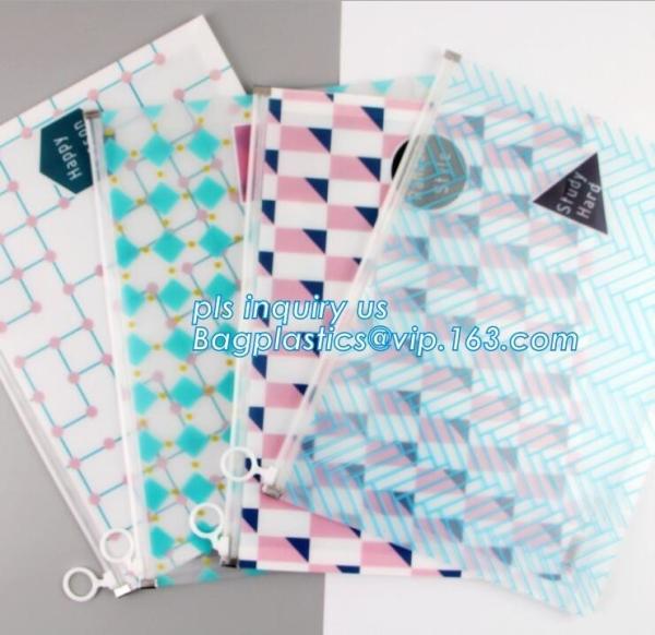 Buy cheap Promotional stationery set PVC bag pencil set, zipper office stationery pouch with rope slider, Office stationery waterp from wholesalers