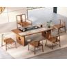 Buy cheap Chinese Minimalist Solid Wood Marble Stone Tea Table Coffee Table Modern Light Luxury Marble Office Furniture Tea Table from wholesalers