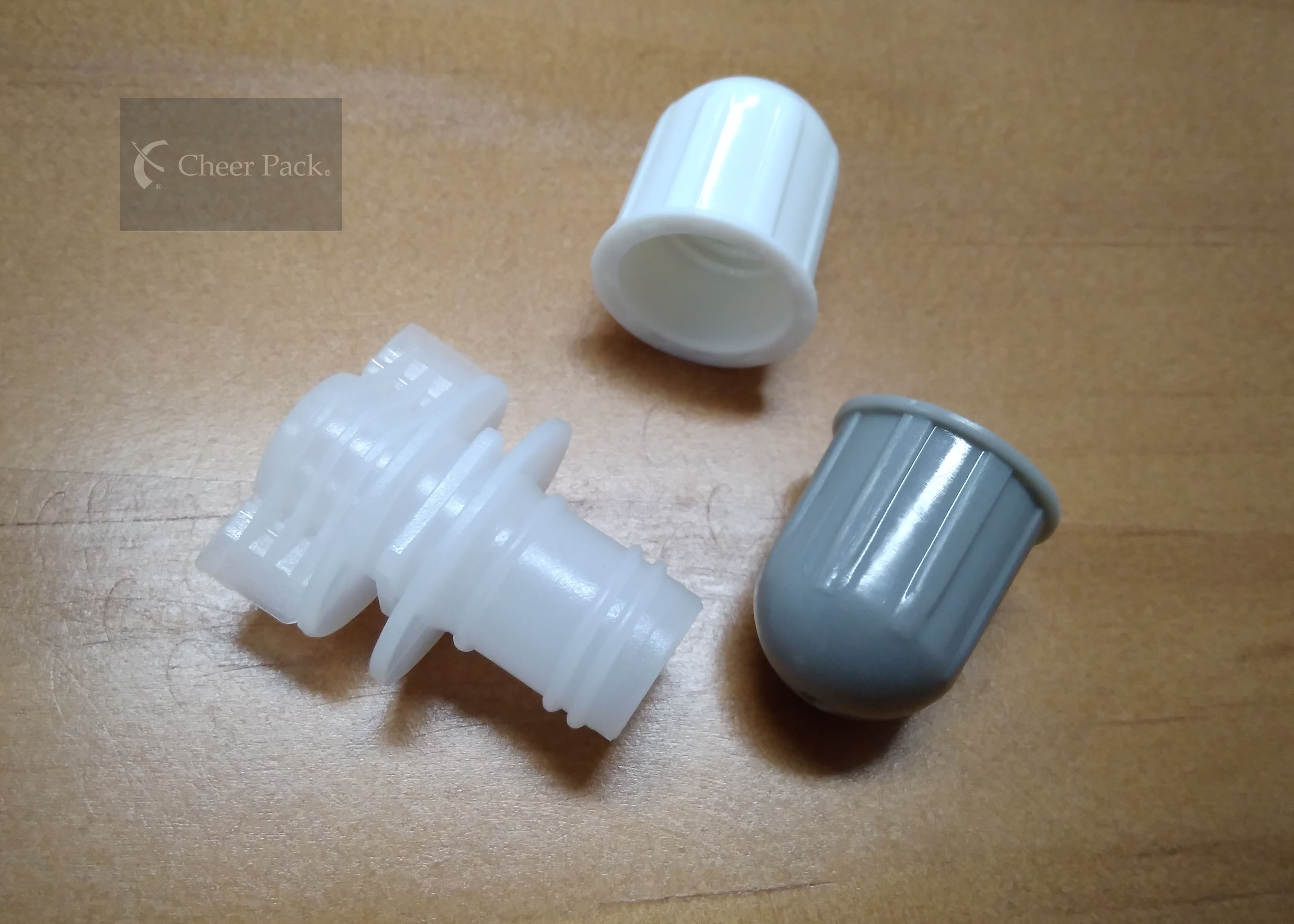 Outer Dia 14mm Plastic Spout Cap White Color For Stand Up Pouch , Non - Toxic