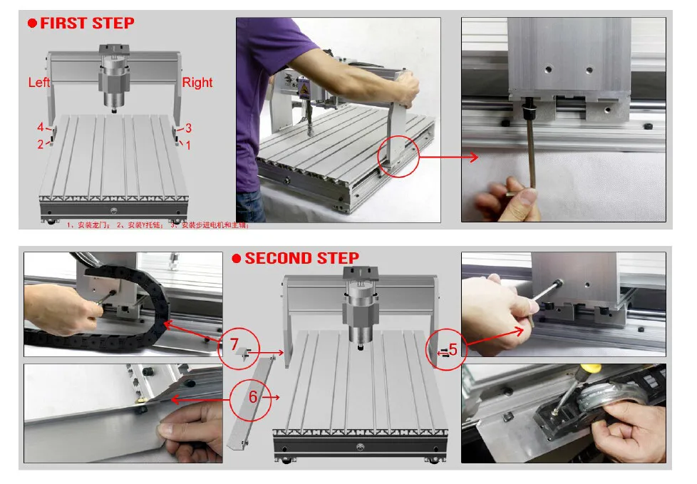4 Axis USB MACH3 6040 CNC Router Milling Machine Square Guide Rail Version 2.2KW