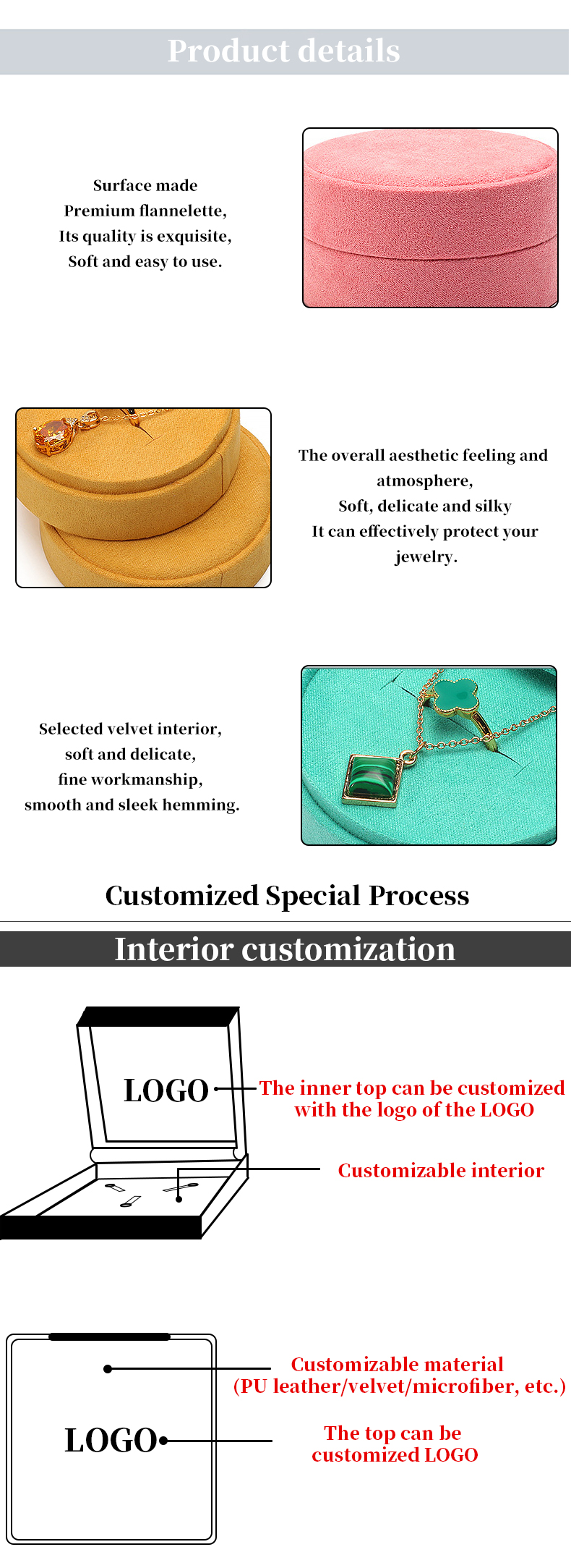 Get the Jewelry Box from Hanhong Custom Logo Box for Earrings Bracelets Necklaces Rings